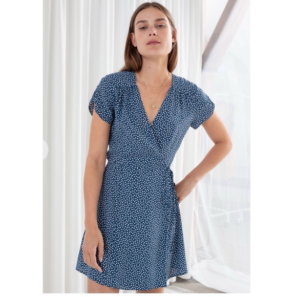 micro floral wrap mini dress